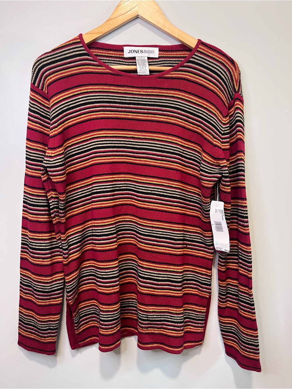 Jones & Co. NWT Multicolor Striped Knit Top